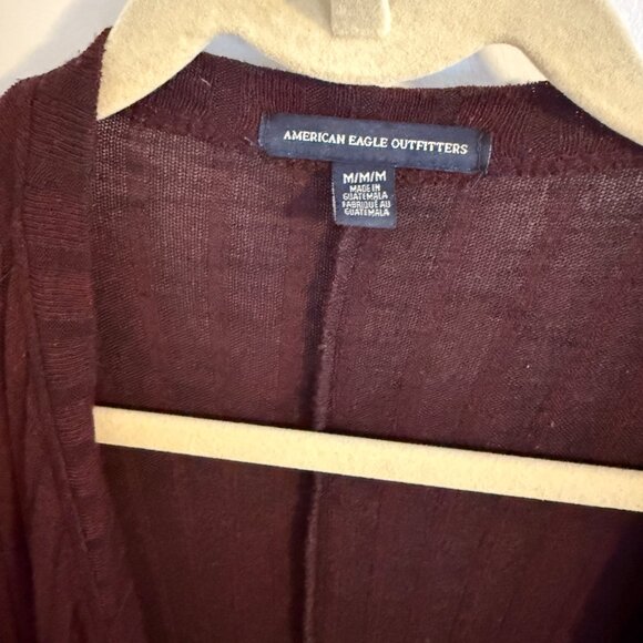 American Eagle Maroon Cardigan - EUC - Picture 3 of 6